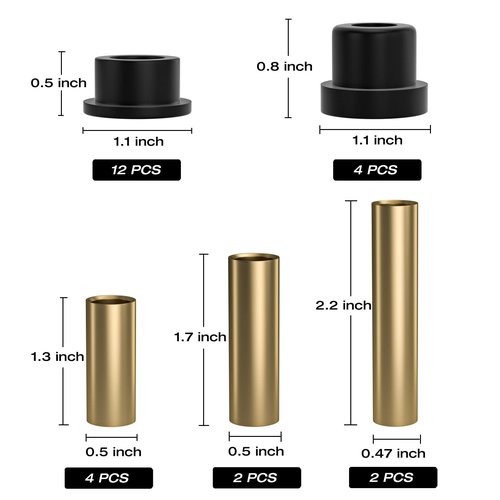 Upgraded Club Car Bushings Kit for Club Car Ds Bushing Front Leaf Spring & Upper A Arm Bushing Kit Golf Cart Parts and Sleeve Kit 1992-up, Bushing Club Car 1015583 1016346 1016349 1016350 1012303