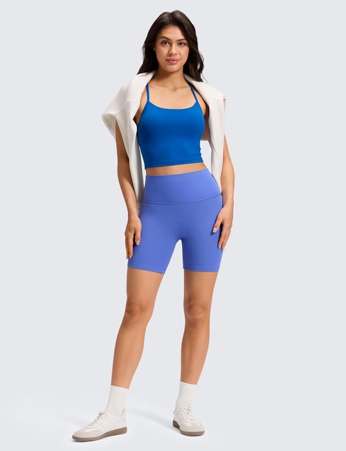 CRZ YOGA Butterluxe No Front Seam Biker Shorts 6" - High Waisted Lounge Pilates Workout Athletic Womens Buttery Soft
