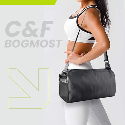 C&F BOGMOST Travel Duffel Bag - Foldable Waterproof Gym Bag for Men & Women | Lightweight Black Oxford Cloth