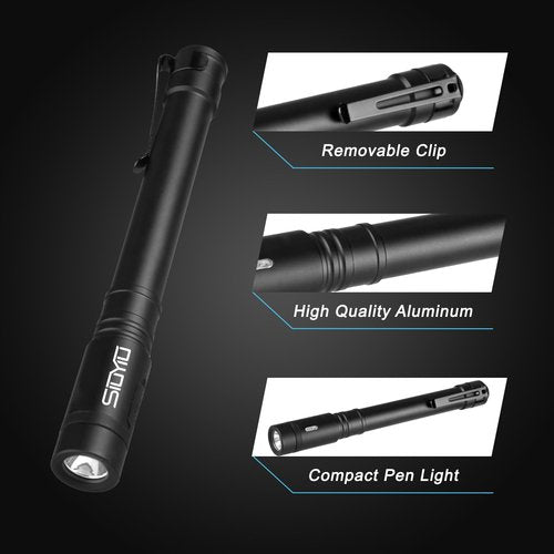 Siuyiu Rechargeable Pen Light, 500 Lumens Powerful EDC Flashlight, Bright LED Pen Flashlight with Clip, IP65 Waterproof Small Flash Light, for Emergency & Outdoor Activity Ligh