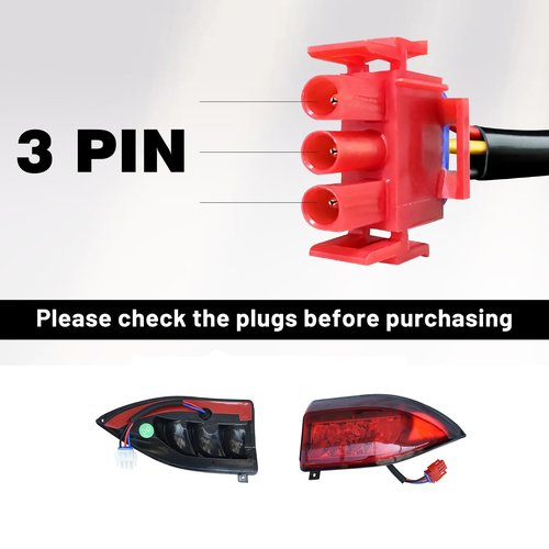 Orle Oko Golf Cart LED Taillight for Club Car Precedent 2004-Up and Tempo 2018-Up Models Replace 12V 3 Wires Rear Light Kit