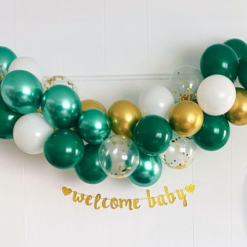 Metallic Green Gold Balloons - 12 Inch Latex Balloons, 60 Pack for Weddings, Anniversaries & Parties