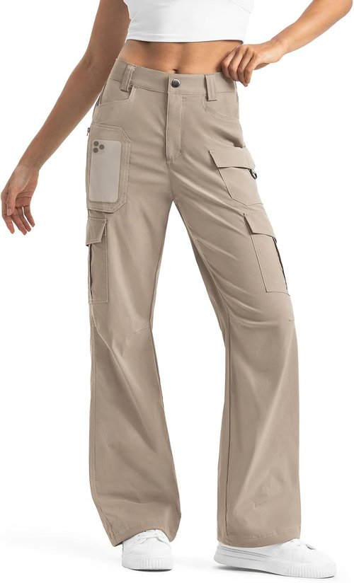 Moosehill Women's Cargo Hiking Pants - High-Waisted, Lightweight, Water-Resistant | Perfect for Outdoor Adventures