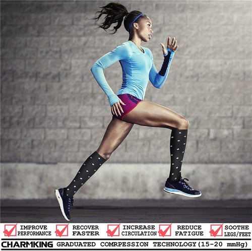 CHARMKING Compression Socks - 15-20 mmHg Circulation Support for Men & Women | 8 Pairs for Athletic Running & Cycling