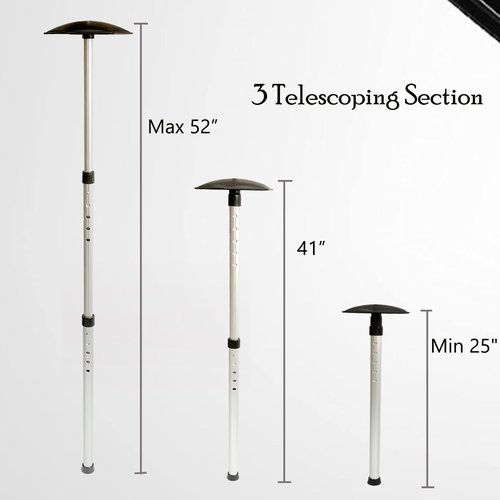 Golf Travel Bag Support Rod, Adjustable Telescopic Golf Trip Cover Support System, Aluminum, 1 Pcs
