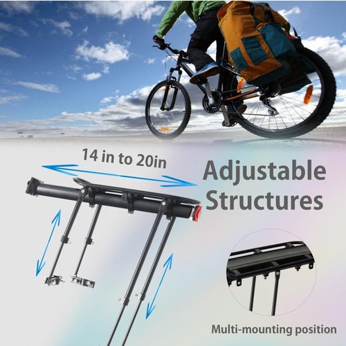 King Mills Fat Tire Bike Rack and Electric Bike Rack, Parrilla para Bicicletas Trasera, Ideas as Cargo Rack with Load Capacity (60KG Load Capacity)
