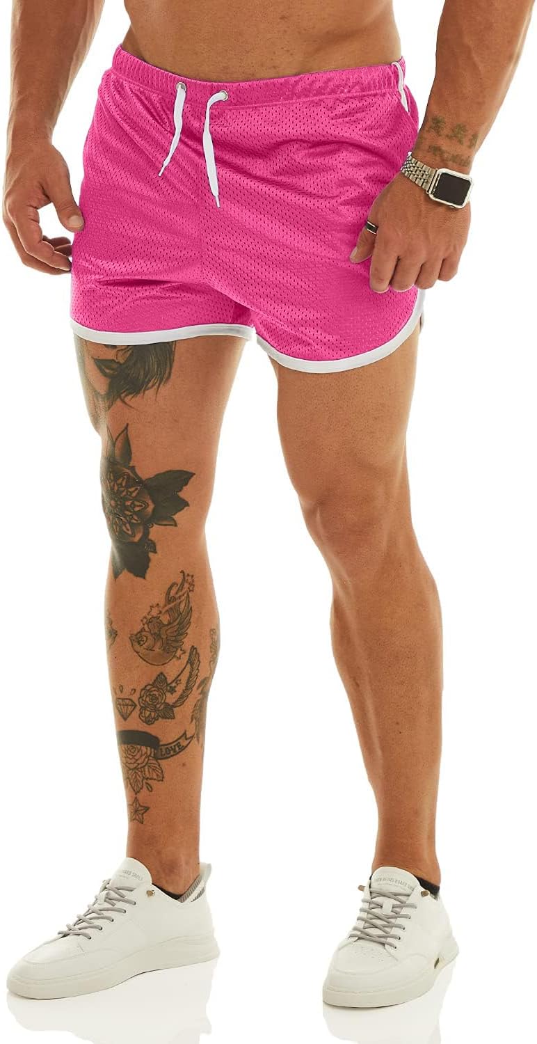 Ouber Men's Fitted Workout Shorts - Bodybuilding & Running with Pockets | Comfortable & Stylish