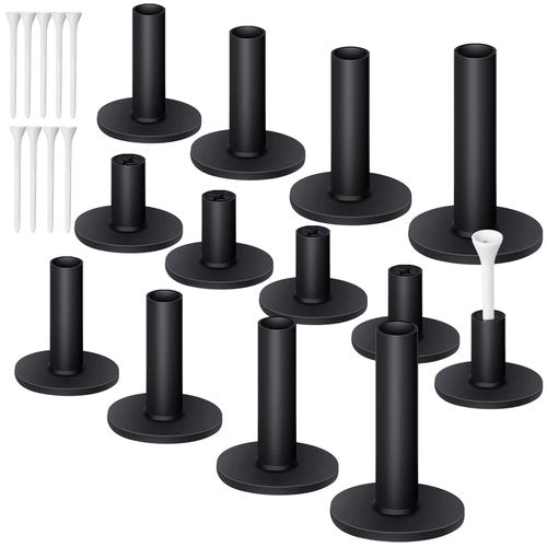 23 Pieces Rubber Golf Tees Set Tees Holders for Driving Range Mats Value Rubber Ball Seat for Golf Hitting Mats and Indoor Outdoor Training Mixed Size 1.5 2.3 2.7 3.1 3.5 Inch(Black)
