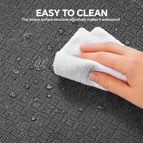 Stepwaver Extra Large 6'x4' Yoga Mat - Black, 0.32" Thick Non-Slip Workout Mat