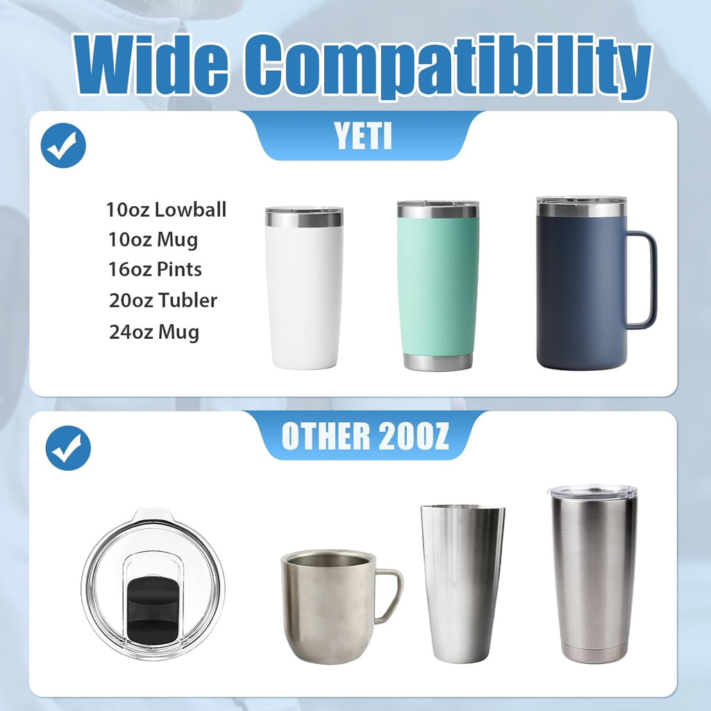 Yeti Tumbler Lids - 2 Pack Magnetic Replacement Tops for 20 oz & 16 oz Tumblers | Spill-Proof Design