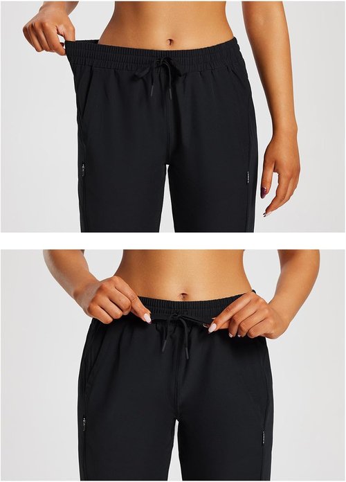 Baleaf Women's 15" Hiking Shorts - Lightweight Quick-Dry Cargo Capris with Elastic Waist