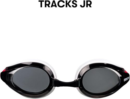 ARENA Junior Racing Swim Goggles - Anti-Fog Coated Lens | Smoke/White/Red Color