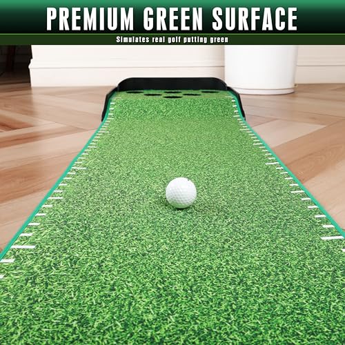 CHAMPKEY Indoor Golf Putting Green with Pong Game Lite Version - 9.9ft Practice & Social Fun