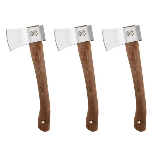 THRWCLUB Throwing Axe, 3 Pack 14.5" Throwing Hatchet with High Carbon Steel & Wooden Handle, Great for Axe Throwiing Game, Competition and Recreation, Gift for Men
