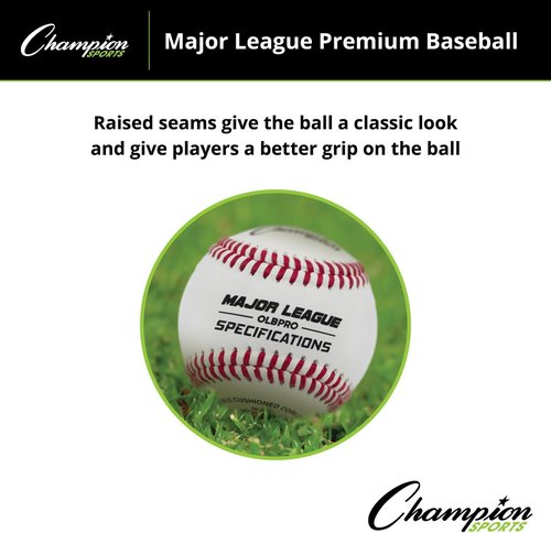 Champion Sports Leather Baseball Set - Dozen Official League Baseballs for Indoor/Outdoor Practice | OLBPRO Pack of 12
