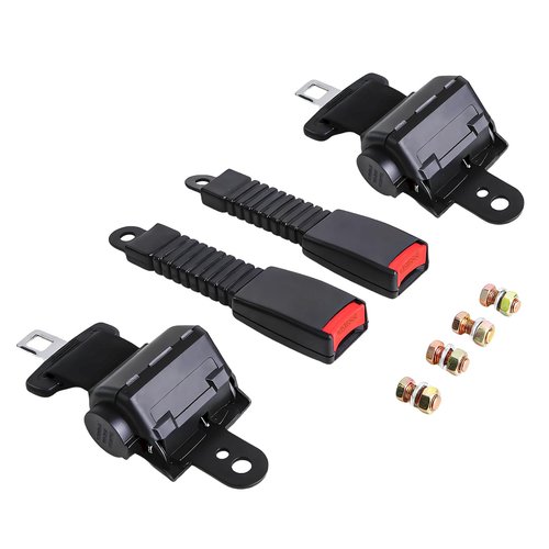 Golf Cart Seat Belts Retractable Universal Seat Belts Kit for Club Car EZGO Yamaha 40" 2 Set Safety Harness Durable Easy Installation Vehicle Accessory