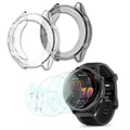 FCMEDZI Compatible for Garmin Forerunner 570 47mm Screen Protector, Case TPU Soft Frame Cover and TPU Screen Protective Film Not Tempered Glass (Pack of 4+2)(No't of 42mm)