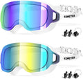 Adult Swim Goggles - Frameless Wide View Anti-Fog UV Protection | 2-Pack for Men, Women & Youth