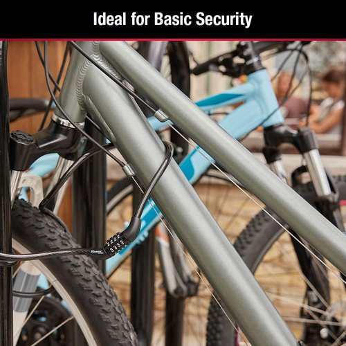 Master Lock Bike Lock Cable - Secure Combination Lock | Durable Black 8143D
