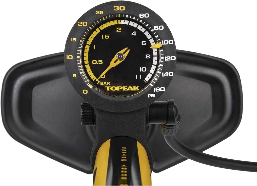 Topeak JoeBlow Sport 2Stage Bike Pump - Dual-Stage High Volume & Pressure, TwinHead DX5, 160 PSI