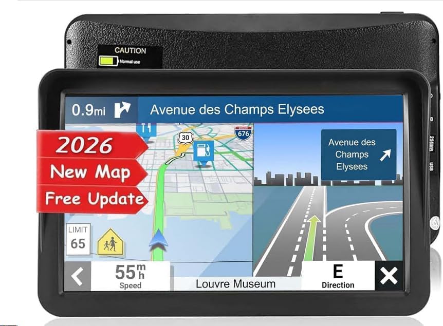 Skiennix GPS Navigator - 9-Inch Touchscreen Navigation System with Free Lifetime Updates | Voice Guidance & Custom Truck Routing