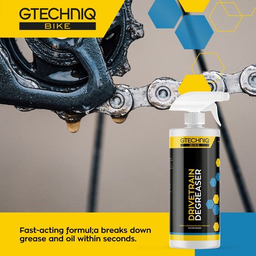 Gtechniq Bike Drivetrain Degreaser, 17 fl oz | Fast Acting Cleaner for Chains, Cassettes and Derailleurs,, Water-Based Surface-Friendly Formula, Easy Spray-On Application, Biodegradable
