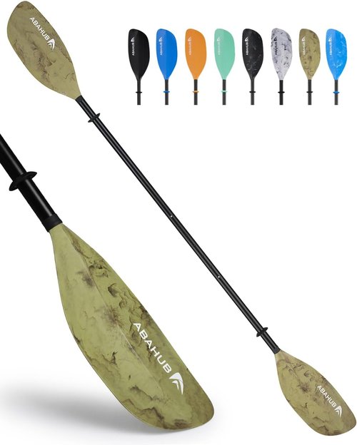 Abahub Adjustable Kayak Paddle - Floating Oars for Boating & Canoeing | 210-250 cm, Black