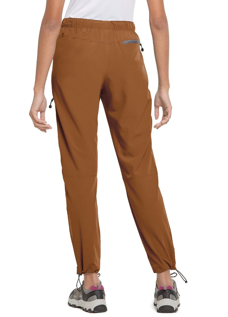 baleaf Travel Pants Women Hiking Long Tall Lightweight Quick Dry Water Resistant Cargo Pants 31'' Trip 31''-Caramel 2XL