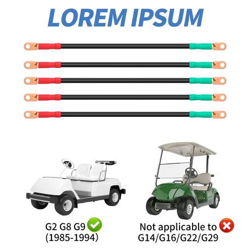 10L0L Golf Cart Battery Cable 4 Gauge for Yamaha G2 G8 G9 (36V), Club Car DS 1995-up (48V), Club Car DS 1981-up (36V) Welding Battery Pure Copper Flexible Cable with Terminal Connector