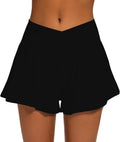 Skiennix Women's Crossover Athletic Shorts - Flowy Tennis Skorts with Pockets & Wide Waistband