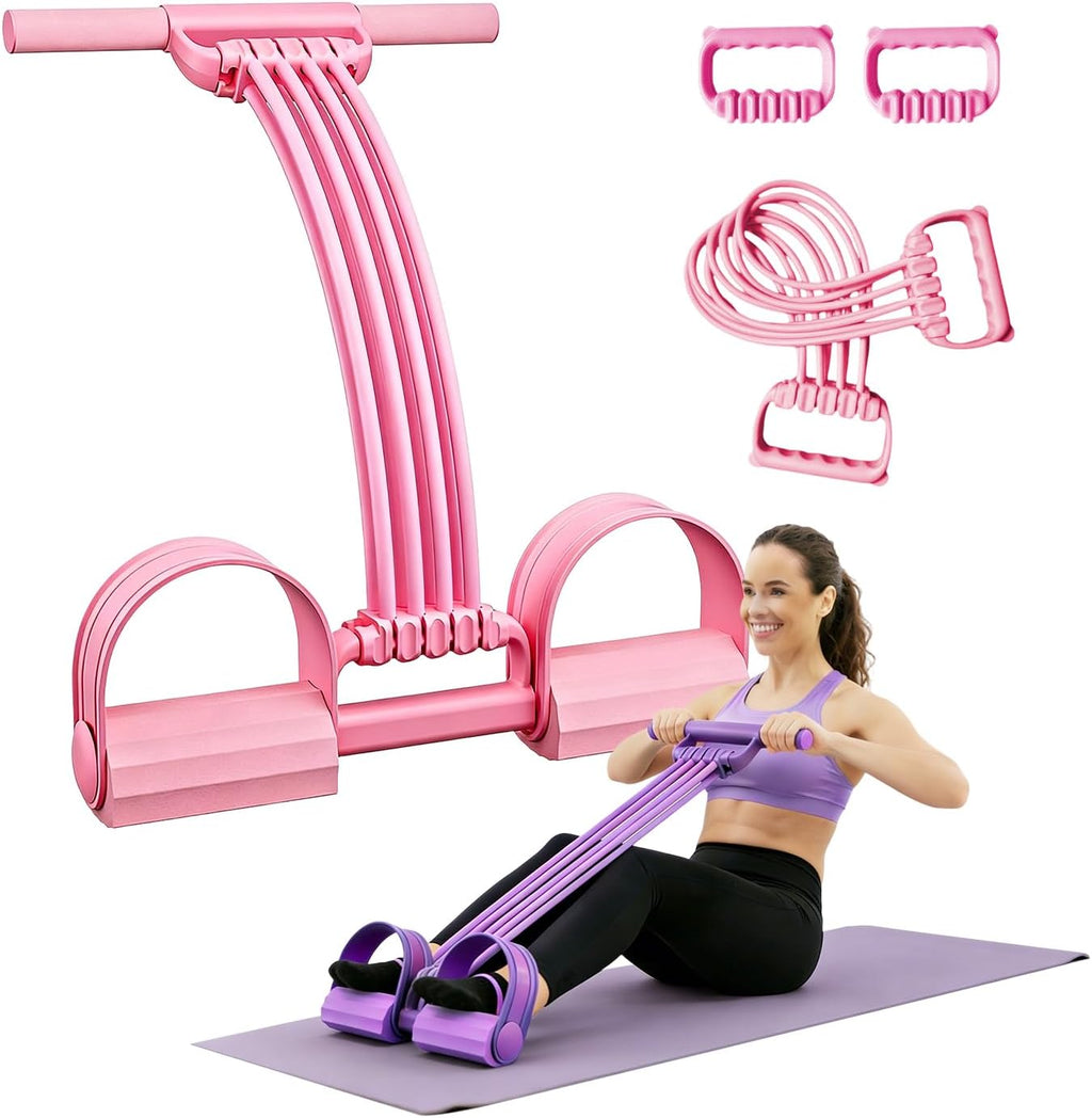 Skiennix 3-In-1 Pedal Resistance Bands - Multifunctional Home Workout Device for Men & Women