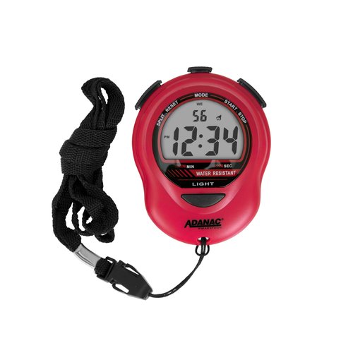 MARATHON ST083013RD Adanac Digital Glow Stopwatch Timer with Extra Large Display and Digits - Battery Included (Red)