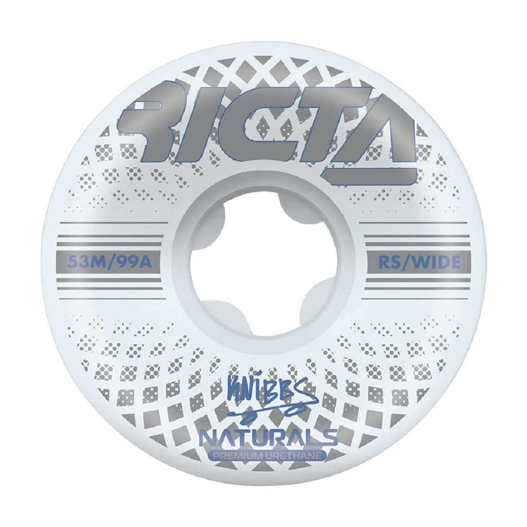 Ricta Skateboard Wheels 53mm Knibbs Reflective Naturals Wide 99A White