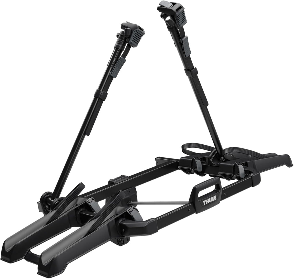 Thule Outpace 2 Bike Hitch Rack - Compact & Lightweight Platform Bike Rack - Foldable Design - Fits Most Bike Styles - 110lb Capacity 55lbs per Bike - 2" & 1.25" Hitch Compatibility