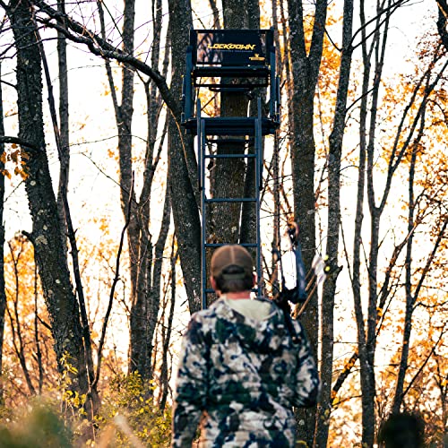 Ground-Level Ratcheting Tree Stand with Wide Mesh Seat - Hunting & Shooting Equipment