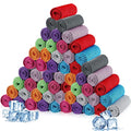 Multicolor Cooling Towels Bulk 80 Pack for Neck and Face - Lightweight & Reusable