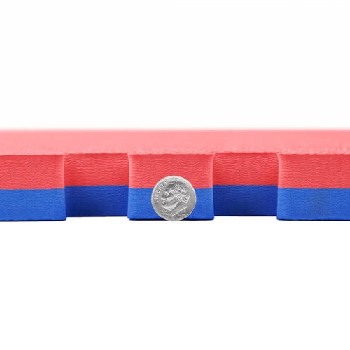 FlooringInc's 1" Thick Foam Tiles, 2'x2' Interlocking Tiles, Ideal Yoga Mat, Gymnastics, Workout Mat for MMA and Jiu Jitsu Training, Reversible Red/Blue, 6 Pack (24 Sq/Ft)