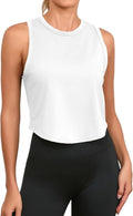 Fisoew Women's Cropped Tank Top - Racerback Sleeveless Design for Yoga & Running | Comfortable Activewear