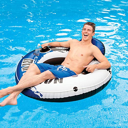 Intex River Run 1 Inflatable Floating Lounge 5 Pack with Backrest & Cup Holders