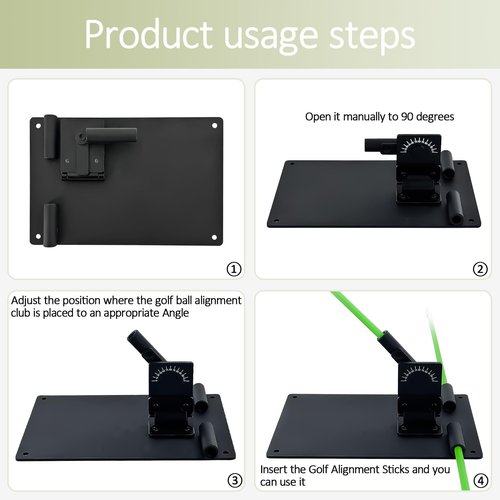 JIAXLTD Golf Alignment Sticks and Angle Holder Set Plate Thickened metal adopts damping design Angle adjusted freely Teaching Equipment for Aiming Putting Swing Posture Correction Golf Swing Training