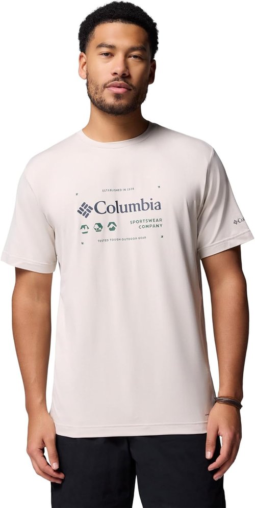Columbia Men's Kwick Hike Tee - Comfortable Graphic Short Sleeve Shirt for Outdoor Adventures