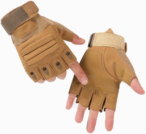 NuCamper Tactical Gloves - Half Finger Touchscreen Design for Men | Perfect for Hunting, Cycling, and Work