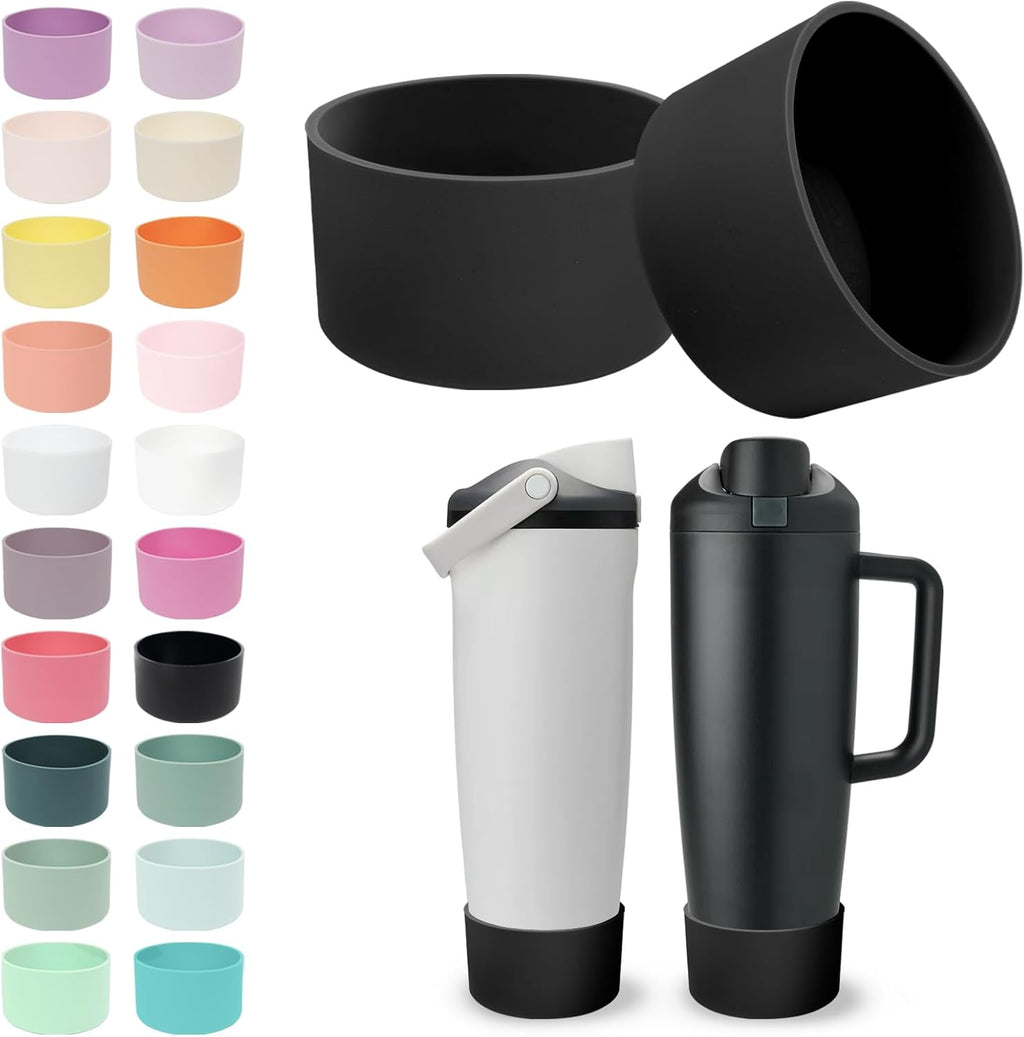 Owala Silicone Boot Set - Non-Slip, Scratch-Resistant Stability Enhancer for 30oz & 40oz Bottles | Midnight Black