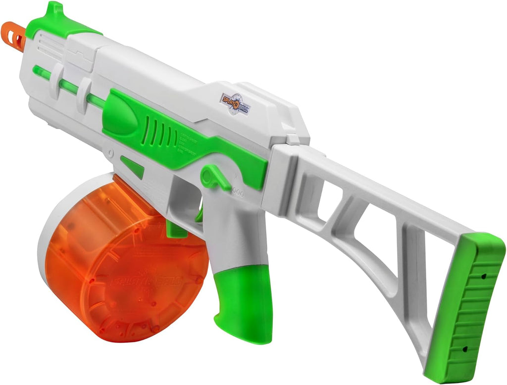 SplatRBall SRB1200 Water Gel Ball Blaster Kit - Glow-in-the-Dark, LED Lights, 225 FPS | 1200-Round Drum, 2000 Rounds - Green/White