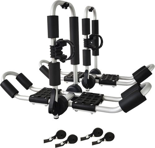 J-Style 4-in-1 Roof Rack - Versatile Kayak, Canoe, Surfboard & Ski Board Carrier for SUVs & Cars