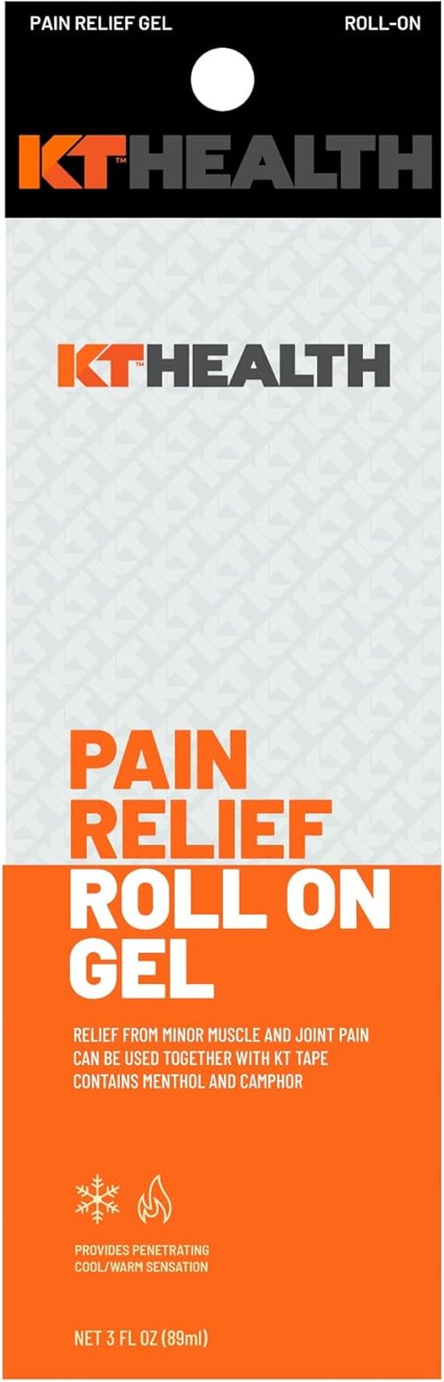 KT Tape Pain Relief Gel - Time-Released Topical Solution for Back Pain, Sciatica & Arthritis | 3.0 oz Roll-On