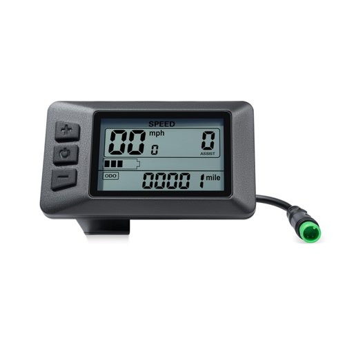 MACFOX Electric Bike LCD Display Meter Panel Bike Computer Bicycle Speedometer Electric Display 36V 48V LCD GD01 Display 5 Pin Plug for 22.2mm