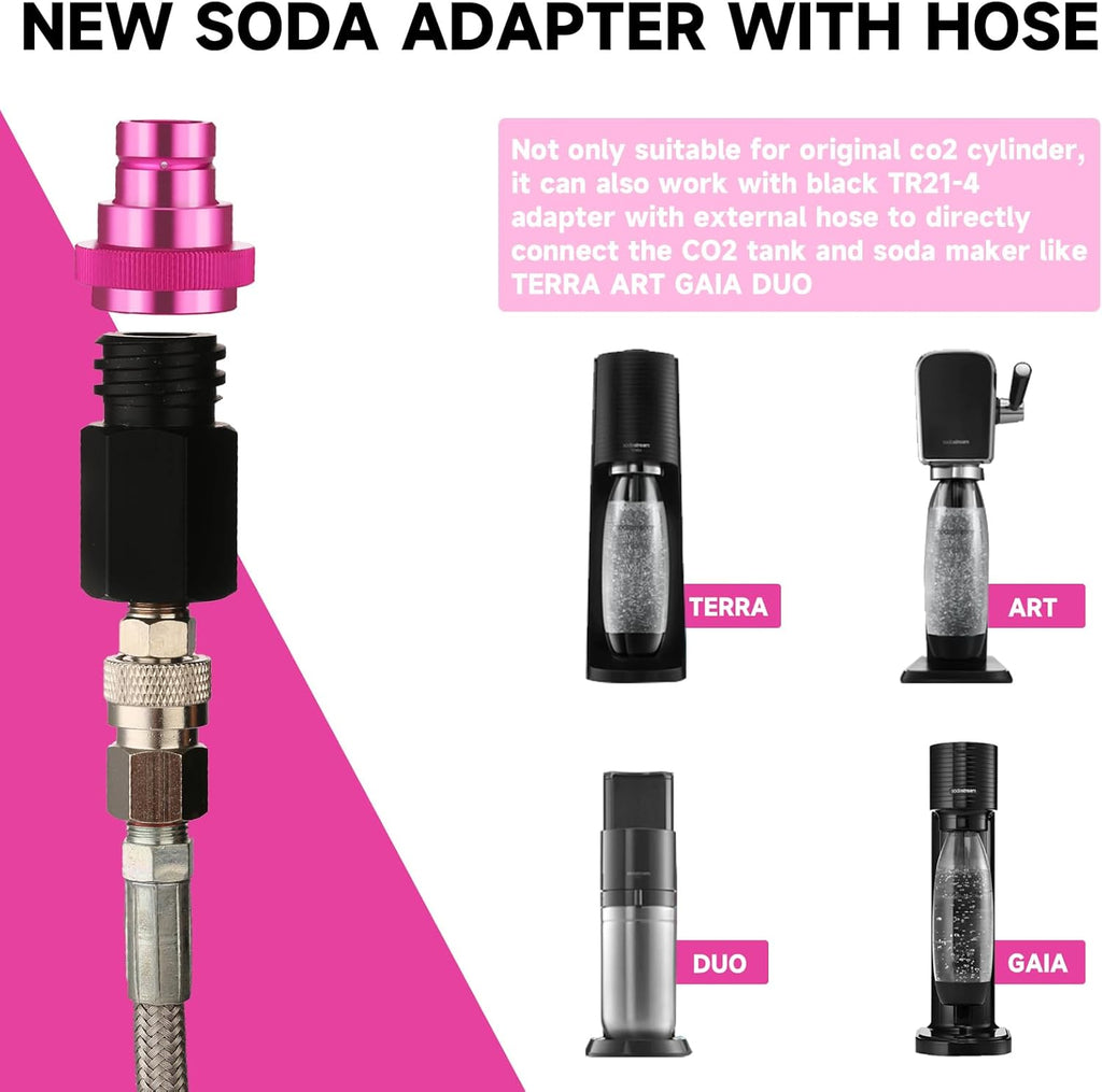 Quick Connect CO2 Cylinder Adapter - Fitting for Sparkling Water Makers | Compatible with DUO ART TERRA GAIA