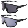 GLARDEFE Kids Baseball Sunglasses - Youth Baseball Sunglasses for Boys Girls - Sports Softball Shades Age 6-14(Black/Grey + Black/Silver Mirror)