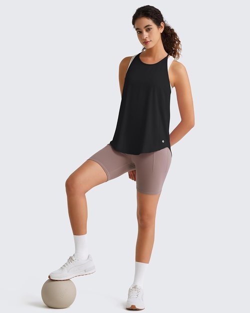 G4Free Women's Athletic Tank Top - Lightweight Racerback Gym & Pilates Y-Back | Loose Fit Running Top